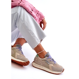 Tênis feminino com sistema de espuma viscoelástica plataforma Big Star NN274681 bege 1