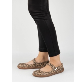 Ballerinas Barefoot Ballerinas Olivier 1286 - Sapatos de couro com fivela para estilizações de pantera todos os dias e elegantes castanho 2