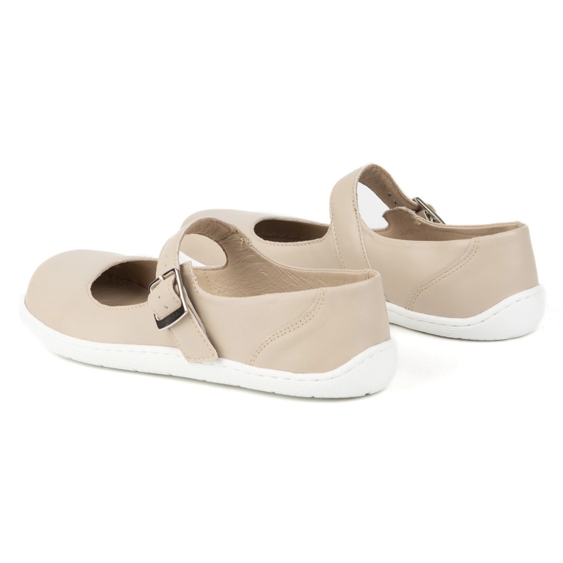 Barefoot Women's Ballerinas Olivier 1286 - Sapatos de couro com fivela para estilizações todos os dias e elegantes bege 2