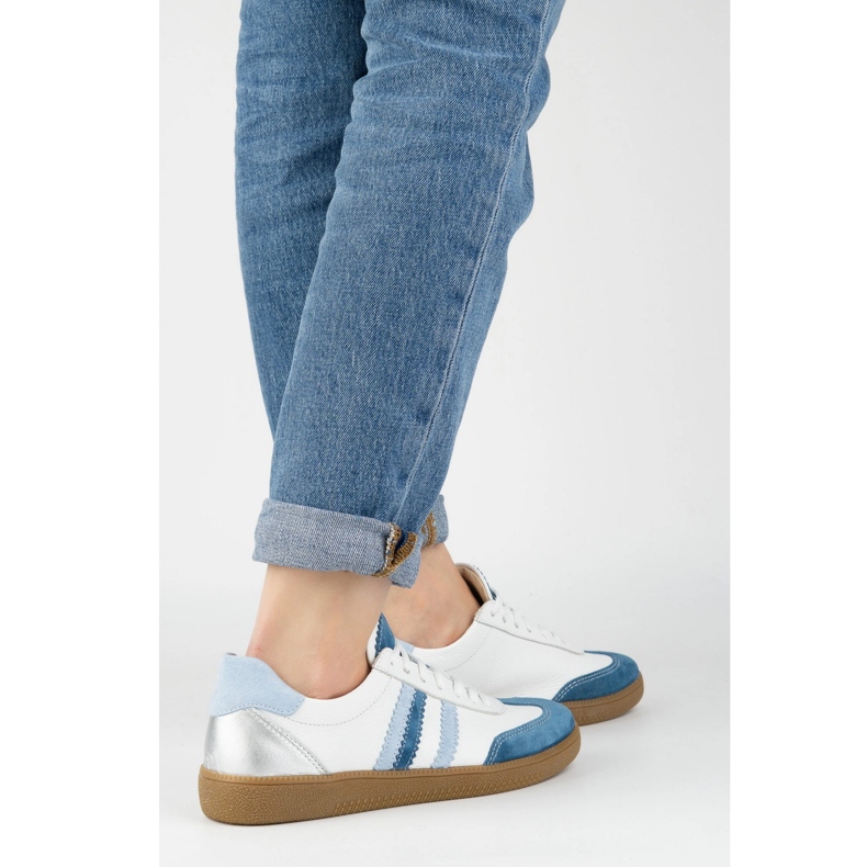 Tênis de couro feminino Olivier N1234S2 branco 1