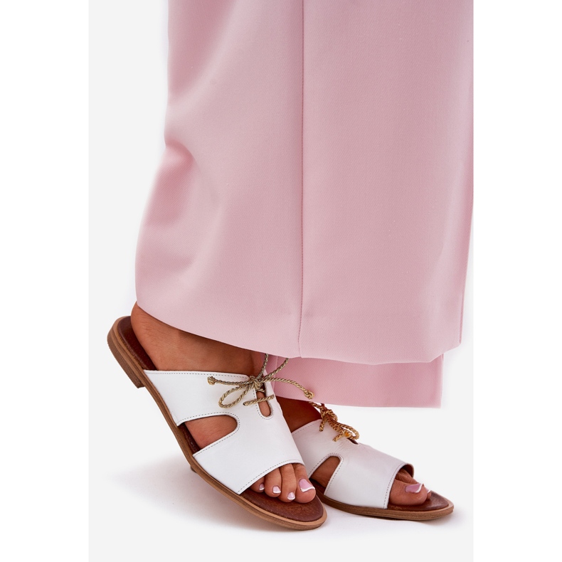 Flip de couro feminino Zazoo 3022 Branco 1