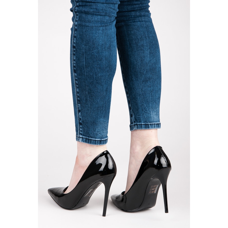 Seastar saltos sensuais lacados preto 2