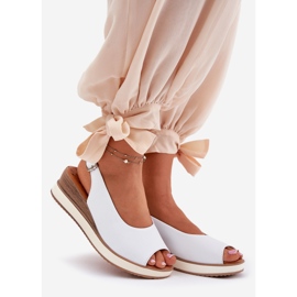 Sandálias de couro no Artiker 56C2317 White Wedge branco 1