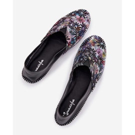 Bailarinas de couro com um padrão Maciejka T1930-39 Black preto 2