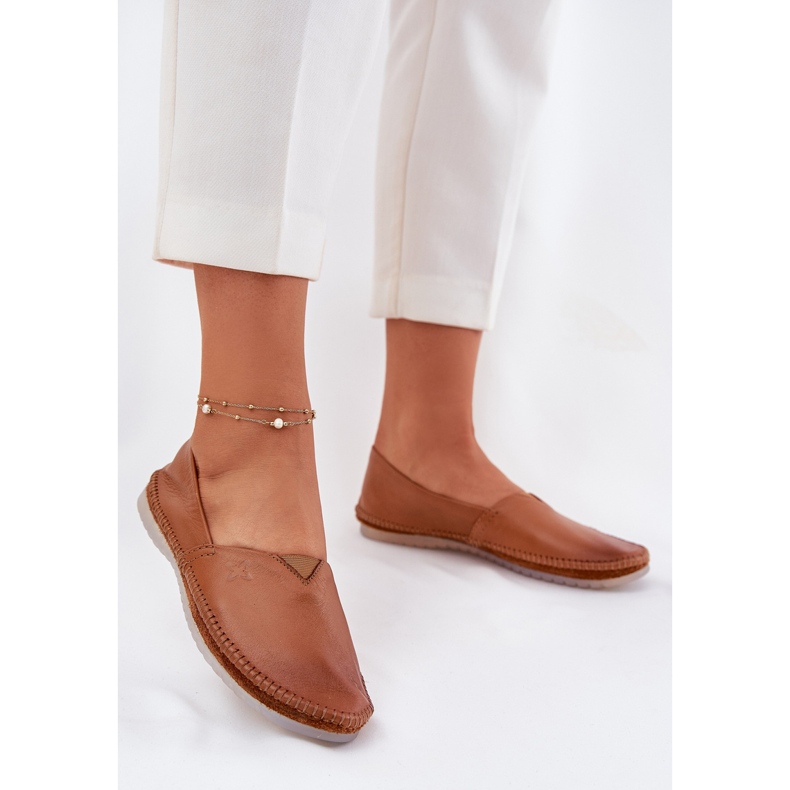 Bailarinas de couro maciejka t1930-29 marrom 2