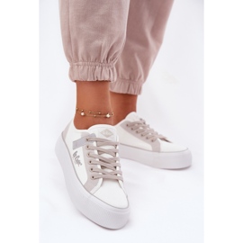 Tênis femininos na plataforma Lee Cooper LCW-25-31-3479L branco 2