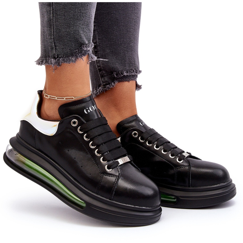 Sneakers Sports feminino de couro Goe nn2n4030 preto 6