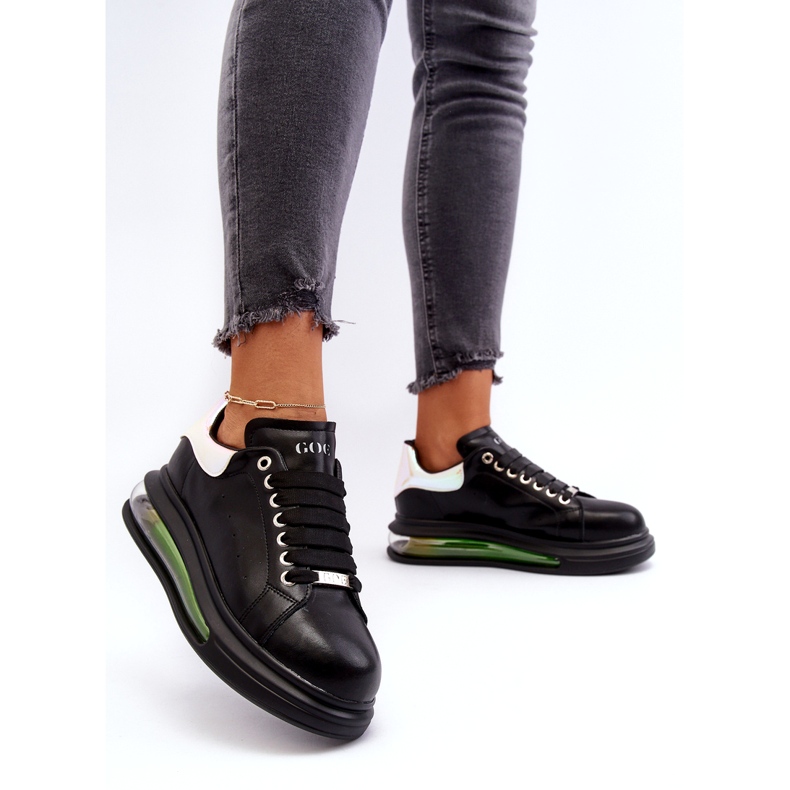Sneakers Sports feminino de couro Goe nn2n4030 preto 3