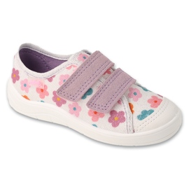 Flippers infantis de Befado 772x017 com flores coloridas branco 1