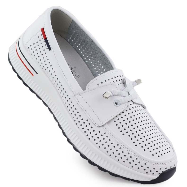Evento Sapatos de couro feminino Open Work White Event 8443 branco 1