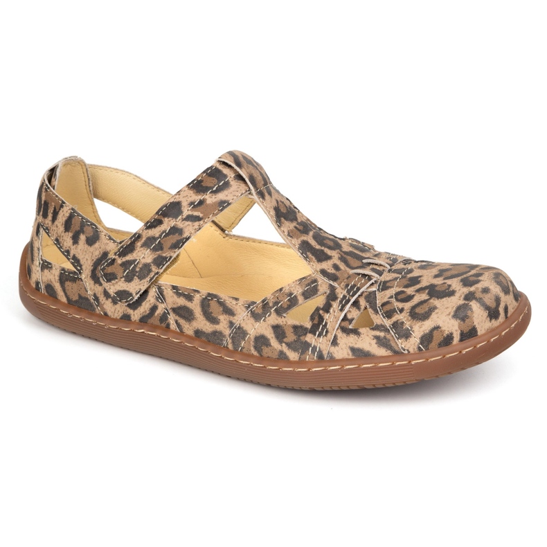 Sapatos descalços Ultra -Lum Olivier 1285 Print Leopard Leopard bege 1