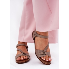 Zazoo 40182 sandálias de benefício escuro feminino bege 2