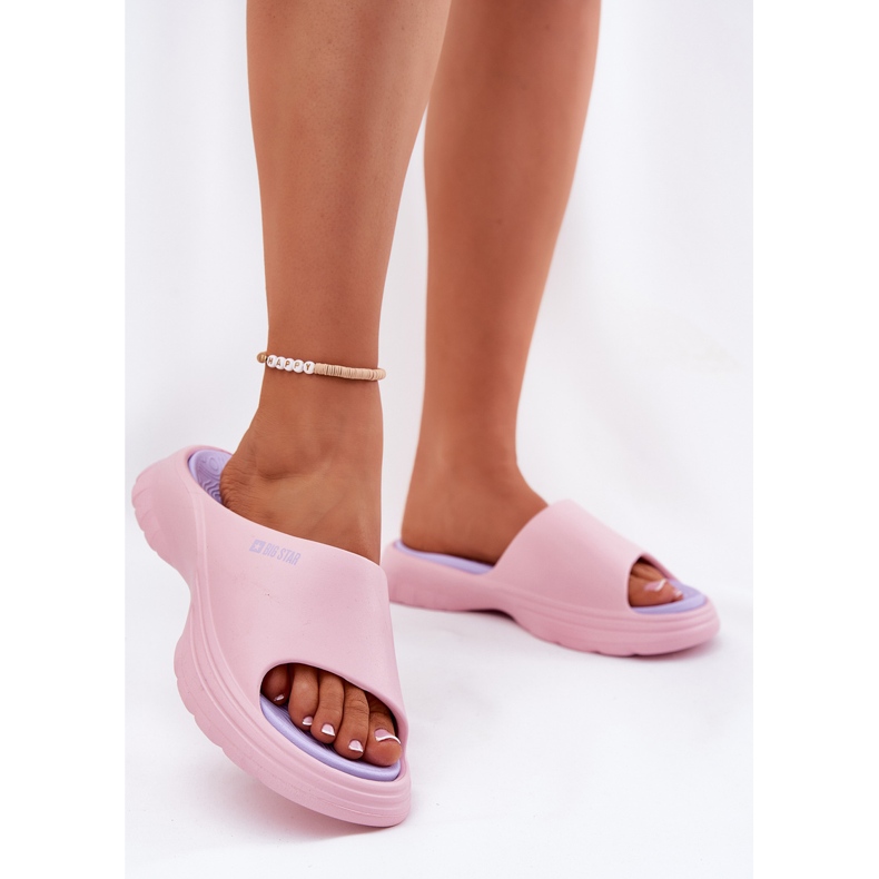 Big Star RR274A587 Slippers de verão feminino Pink rosa 2