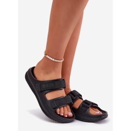 Big Star Chinelos de espuma feminina com grande estrela RR274A527 Velcro preto 1