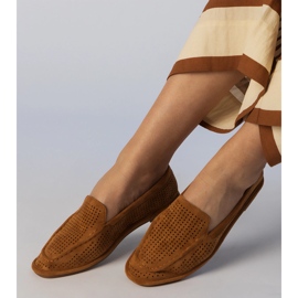 Mocassins de caramelo Openwork de Ekozamsz marrom 1