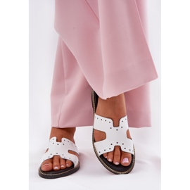 Zazoo 40326 Flippers femininos envernizados com recortes decorativos brancos 2