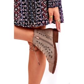 S.Barski Botas baixas com um padrão de trabalho aberto S. Barski Hy51-185 bege 2