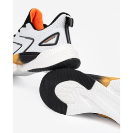 Vico Sapatos esportivos femininos brancos e brancos com um elemento laranja 2