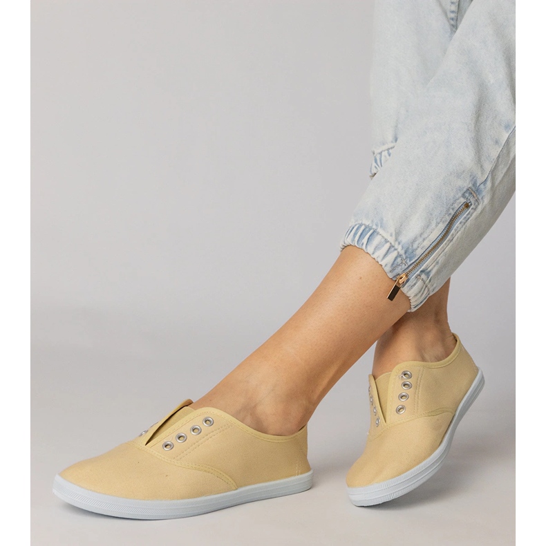 Tênis slip-on de tecido cinza 2