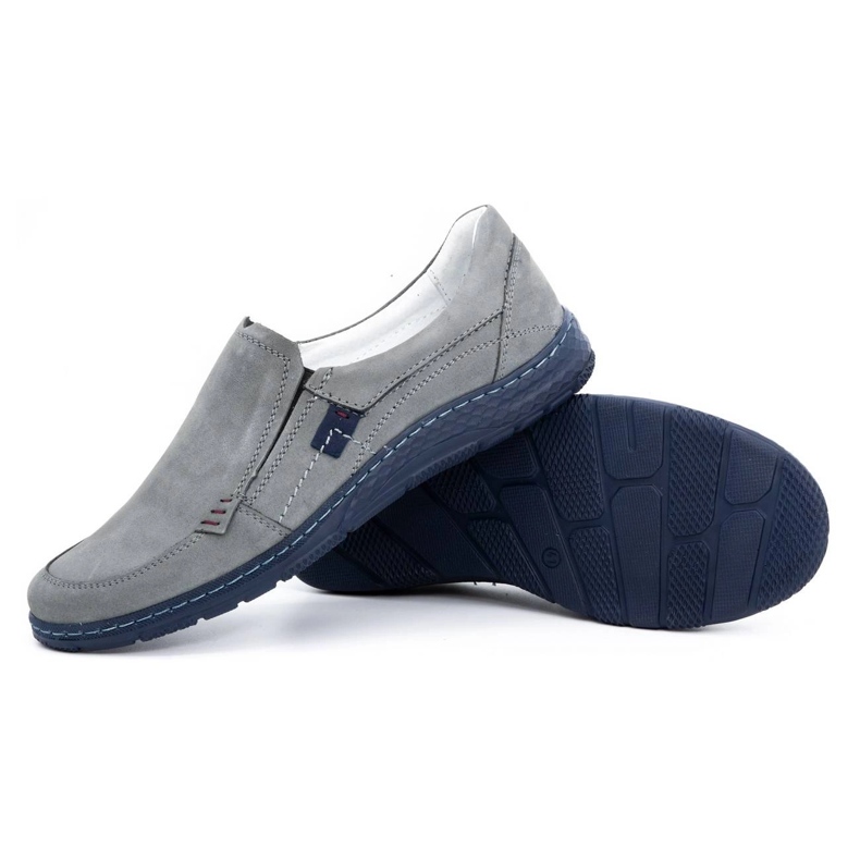 Olivier Mocassins de couro para homem cinza 943MA 3