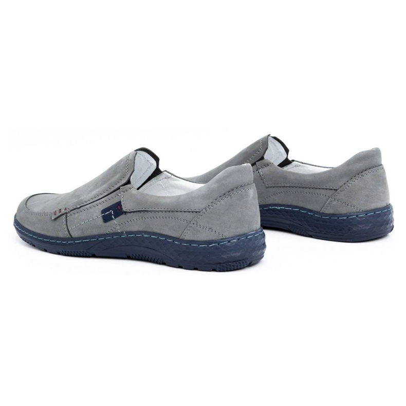 Olivier Mocassins de couro para homem cinza 943MA 4