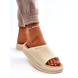 Chinelos femininos na plataforma Big Star NN274A034 bege 2