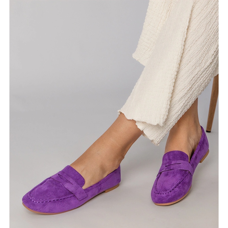 Violet elegante mocassins de Ekozamsz roxo 1