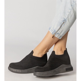 Tênis de meias pretas inseridas preto 2