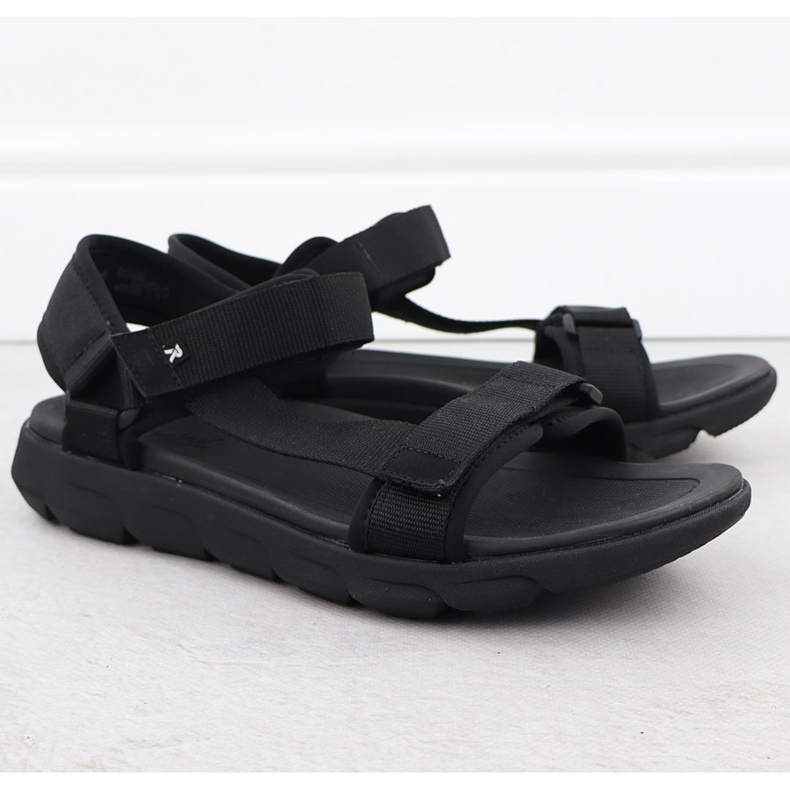 Sandálias masculinas de velcro preto Rieker 20850-00 1