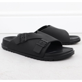 Black Big Star RR174A019 Slippers de praia preta masculinos preto 1