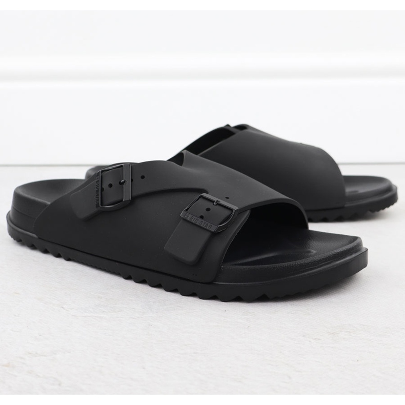 Black Big Star RR174A019 Slippers de praia preta masculinos preto 1