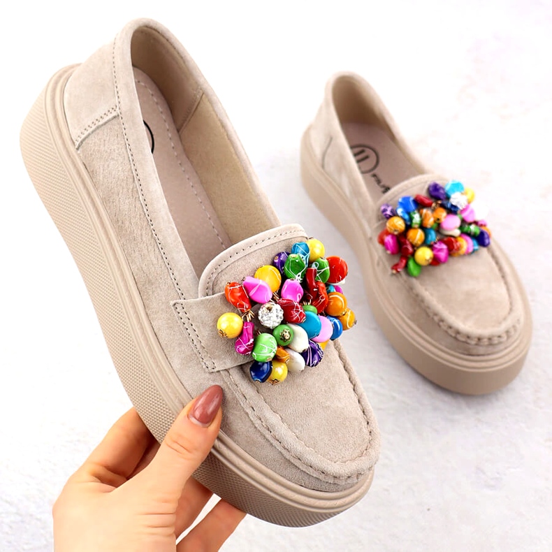 Mocas de couro na plataforma com bege bege filippo dp6765 1 Mocas de couro na plataforma com bege bege filippo dp6765 1