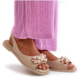 Sandálias Femininas Com Decorações S.Barski KV27-004 Bege 4