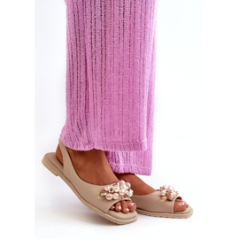 Sandálias Femininas Com Decorações S.Barski KV27-004 Bege 1