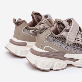 Tênis de sapatos esportivos para velcro cáqui bege 2