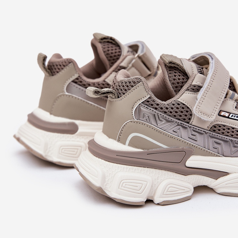 Tênis de sapatos esportivos para velcro cáqui bege 2