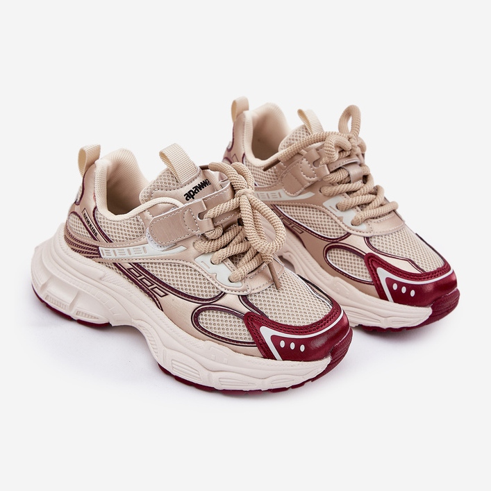 Tênis infantis em uma sola de ouro grosso dourado 1