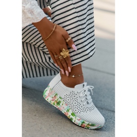 Sapatos femininos de couro OpenWork para o Artiker 56C1532 White branco 2