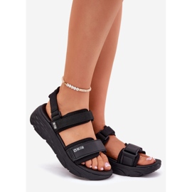 Big Star Sandálias esportivas femininas na grande estrela rr274a077 plataforma preta preto 1