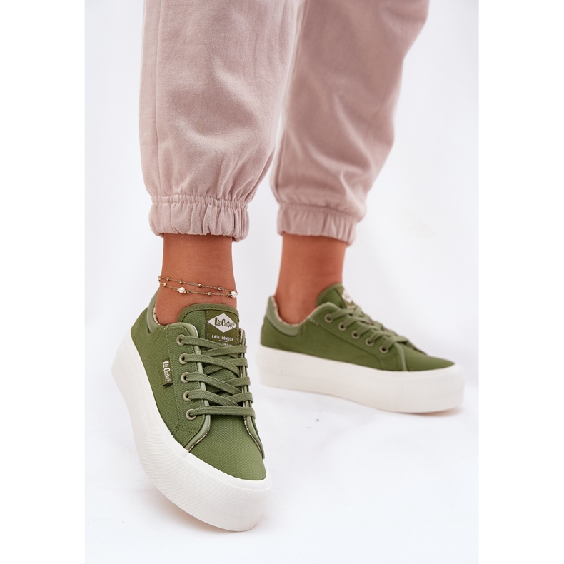 Tênis femininos na plataforma Lee Cooper LCW-25-31-3449L Green verde 2