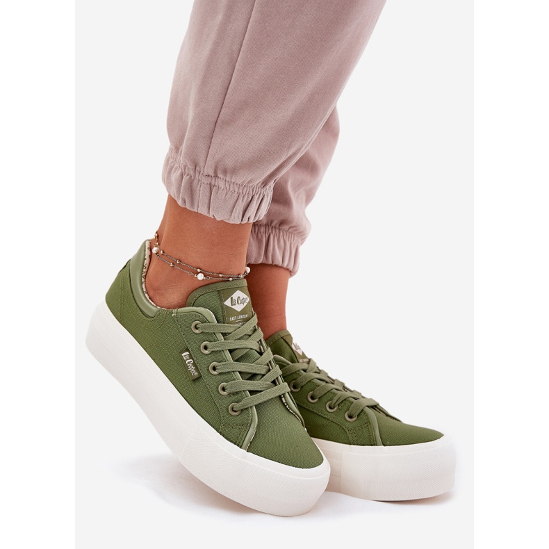 Tênis femininos na plataforma Lee Cooper LCW-25-31-3449L Green verde 1