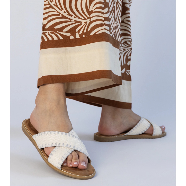 Flippers de mulheres brancas femininas branco 1