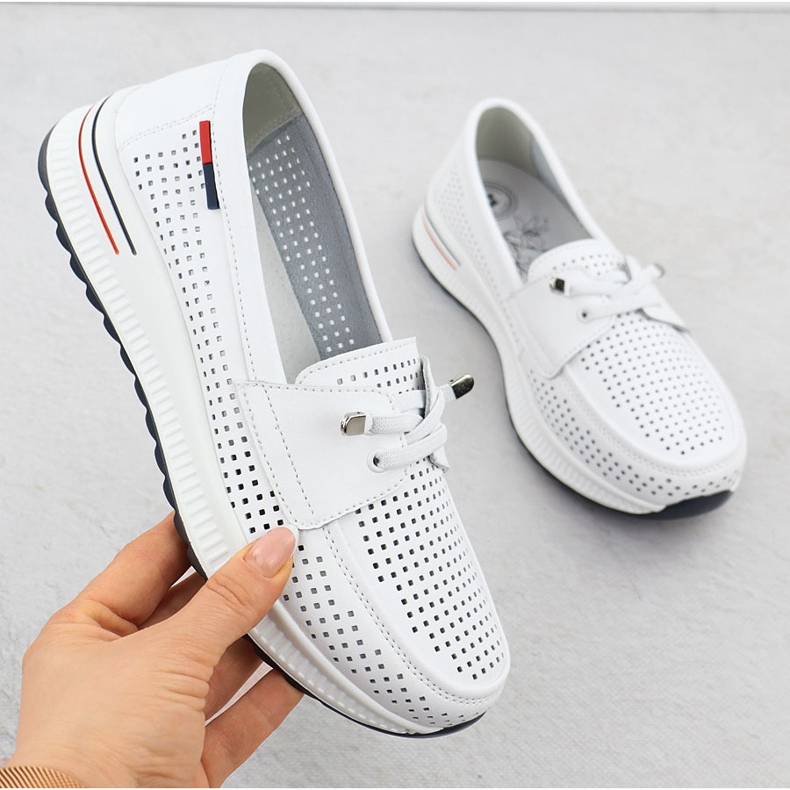 Evento Sapatos de couro feminino Open Work White Event 8443 branco 2 Evento Sapatos de couro feminino Open Work White Event 8443 branco 2