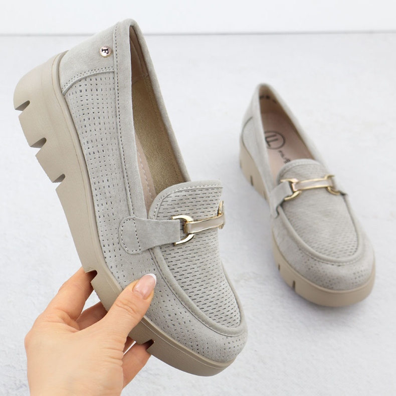 Sapatos de couro feminino para casamentos Filippo 7002 bege 1