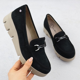 Sapatos de couro feminino para casamentos Black Filippo 7002 preto 1