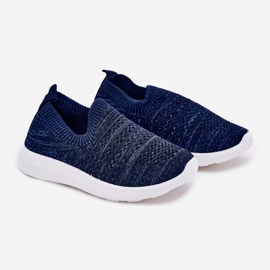 Sapatos esportivos azuis marinhos inseridos infantis azul 1