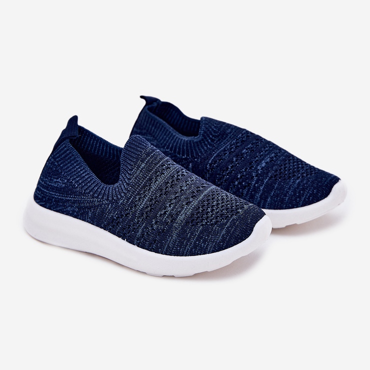 Sapatos esportivos azuis marinhos inseridos infantis azul 1