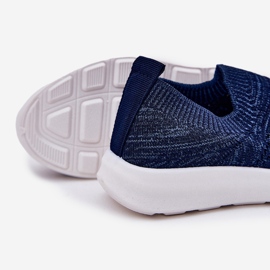 Sapatos esportivos azuis marinhos inseridos infantis azul 2