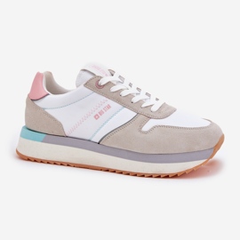 Camurça feminina tênis Big Star RR274A047 Hi-Polish Beige-White System bege 1