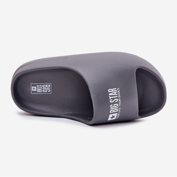 Big Star Chinelos de espuma masculina com a grande estrela rr174a013 logotipo cinza 1
